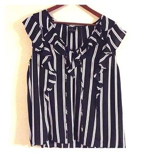 NWOT Worthington Black & White striped work shirt